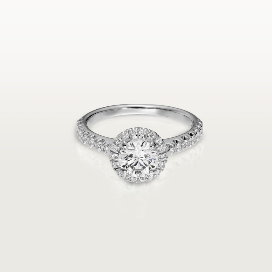 cartier destinée solitär diamant im brillantschliff pavé