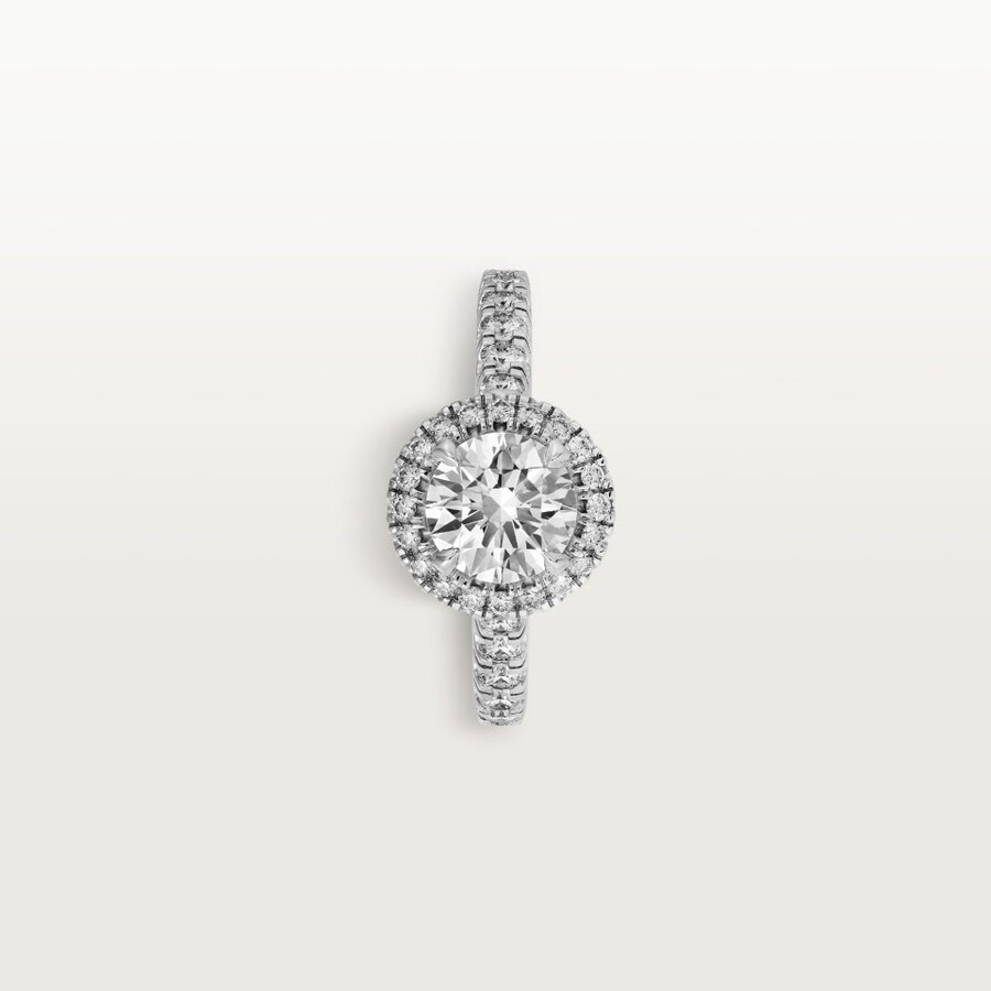 cartier destinée solitär diamant im brillantschliff pavé