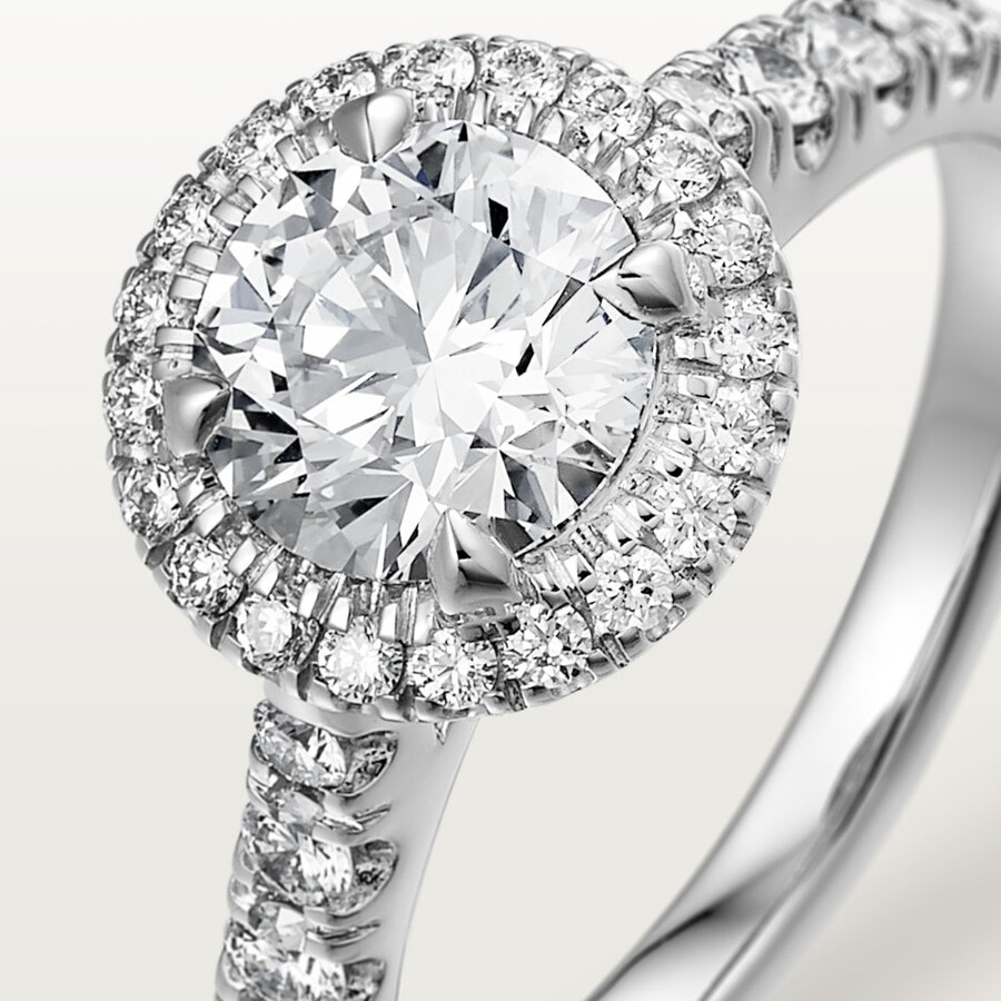 cartier destinée solitär diamant im brillantschliff pavé
