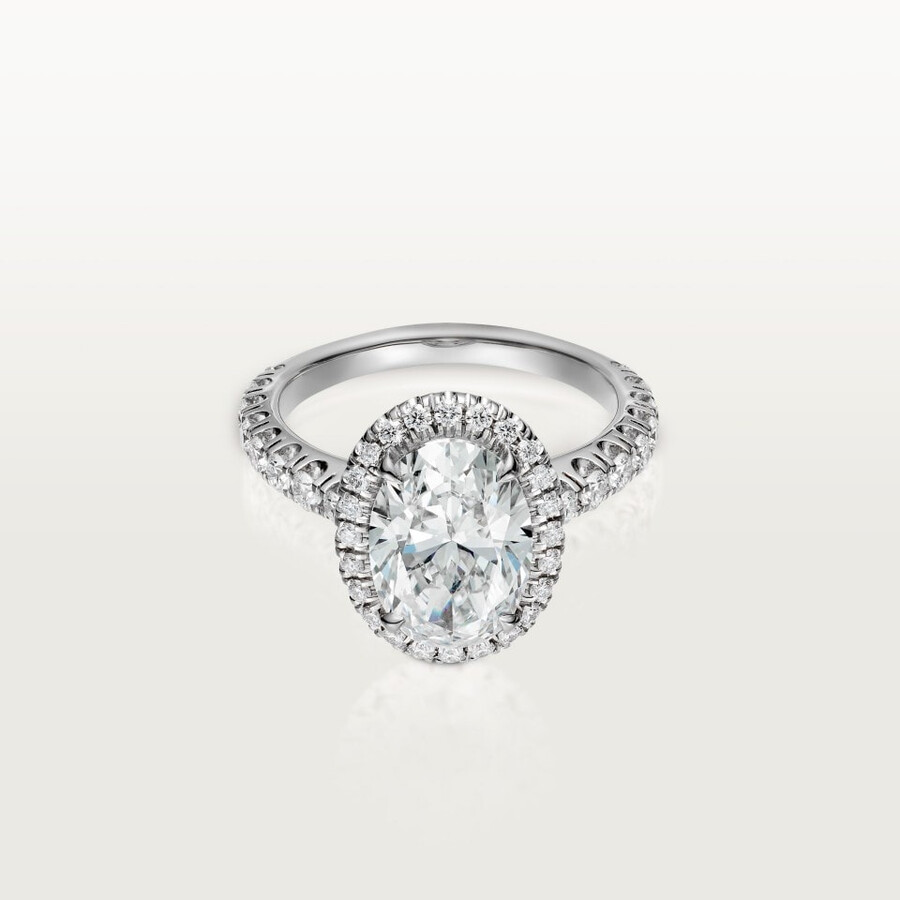 cartier destinée solitär diamant im ovalschliff pavé