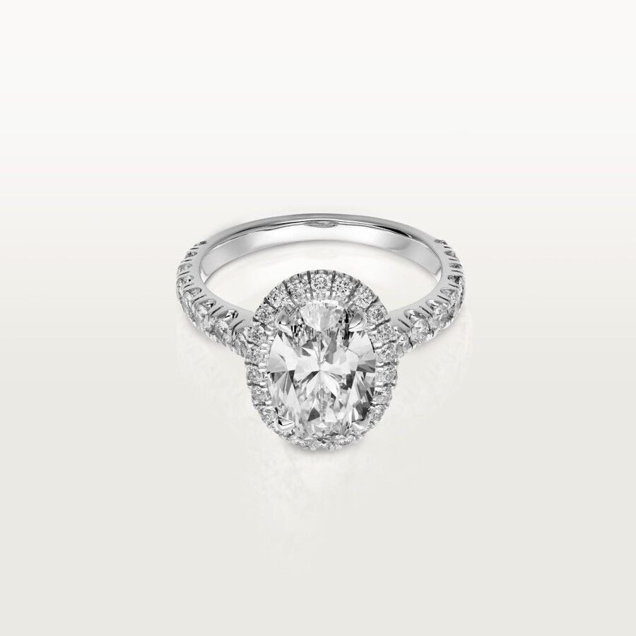 cartier destinée solitär diamant im ovalschliff pavé