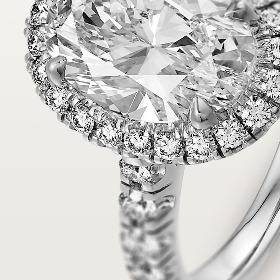 cartier destinée solitär diamant im ovalschliff pavé