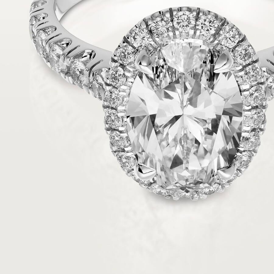 cartier destinée solitär diamant im ovalschliff pavé
