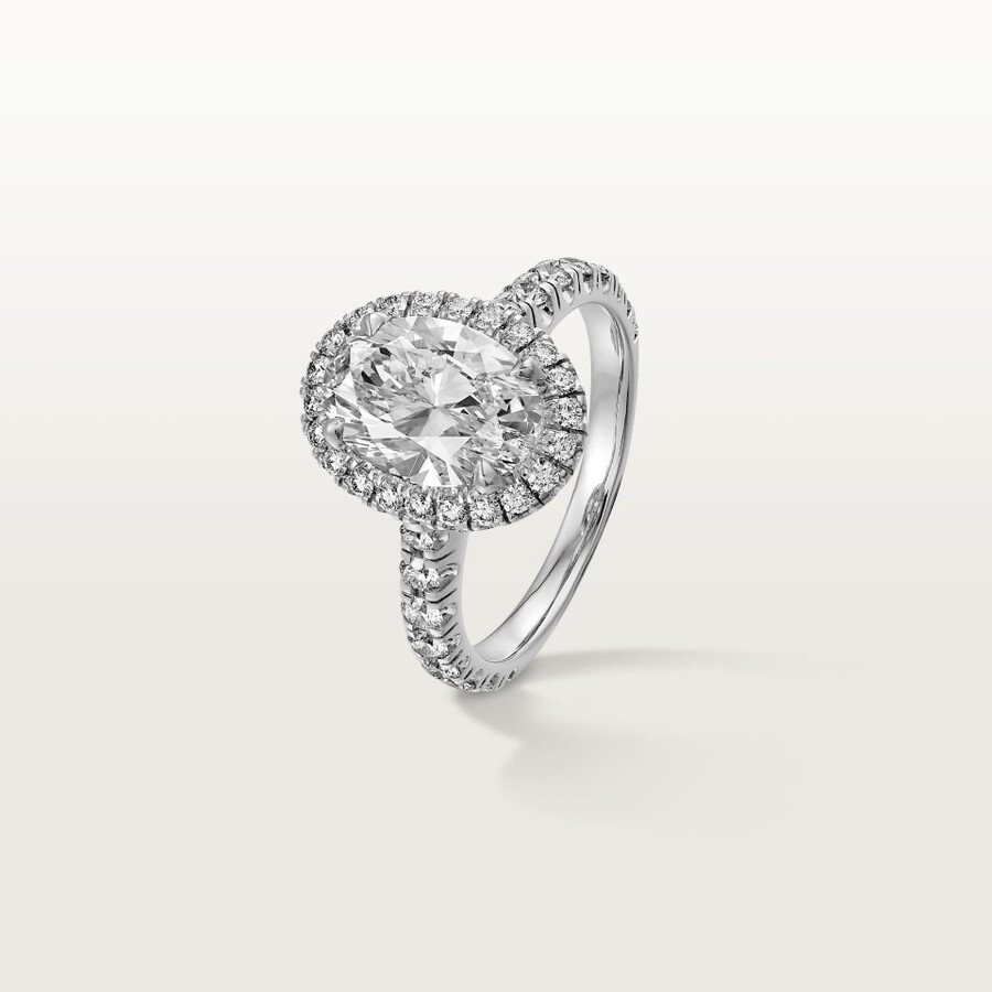 cartier destinée solitär diamant im ovalschliff pavé
