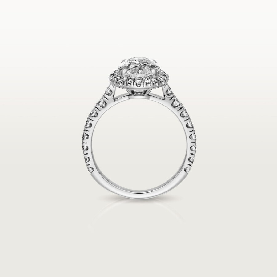 cartier destinée solitär diamant im ovalschliff pavé