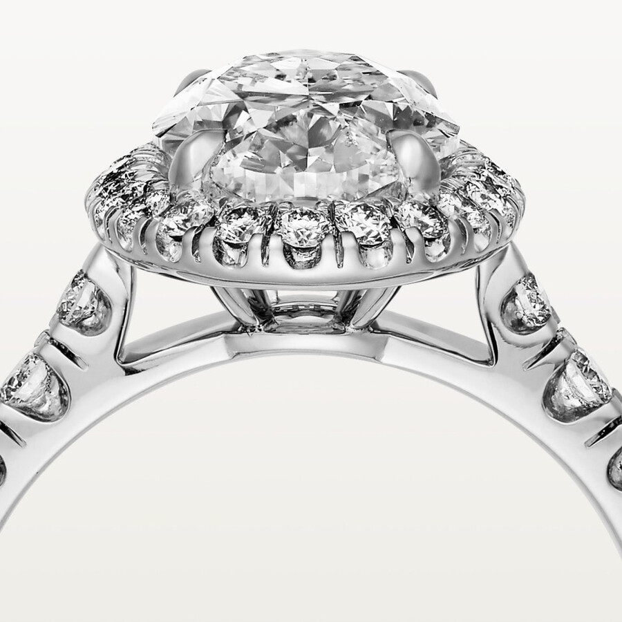 cartier destinée solitär diamant im ovalschliff pavé