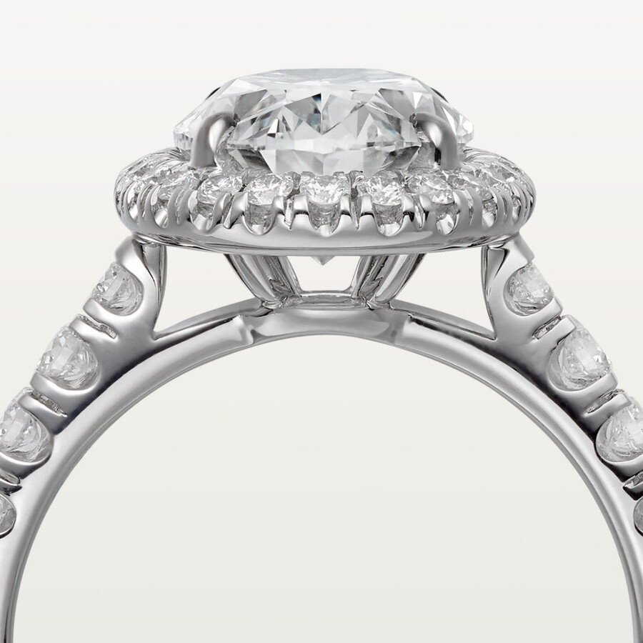 cartier destinée solitär diamant im ovalschliff pavé
