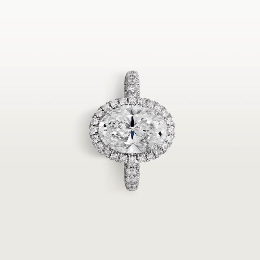 cartier destinée solitär diamant im ovalschliff pavé