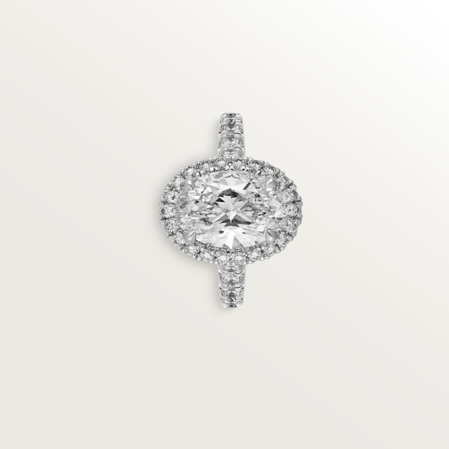 cartier destinée solitär diamant im ovalschliff pavé