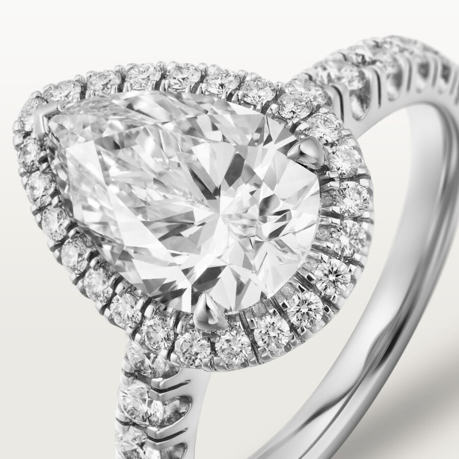 cartier destinée solitär birnenförmiger diamant pavé