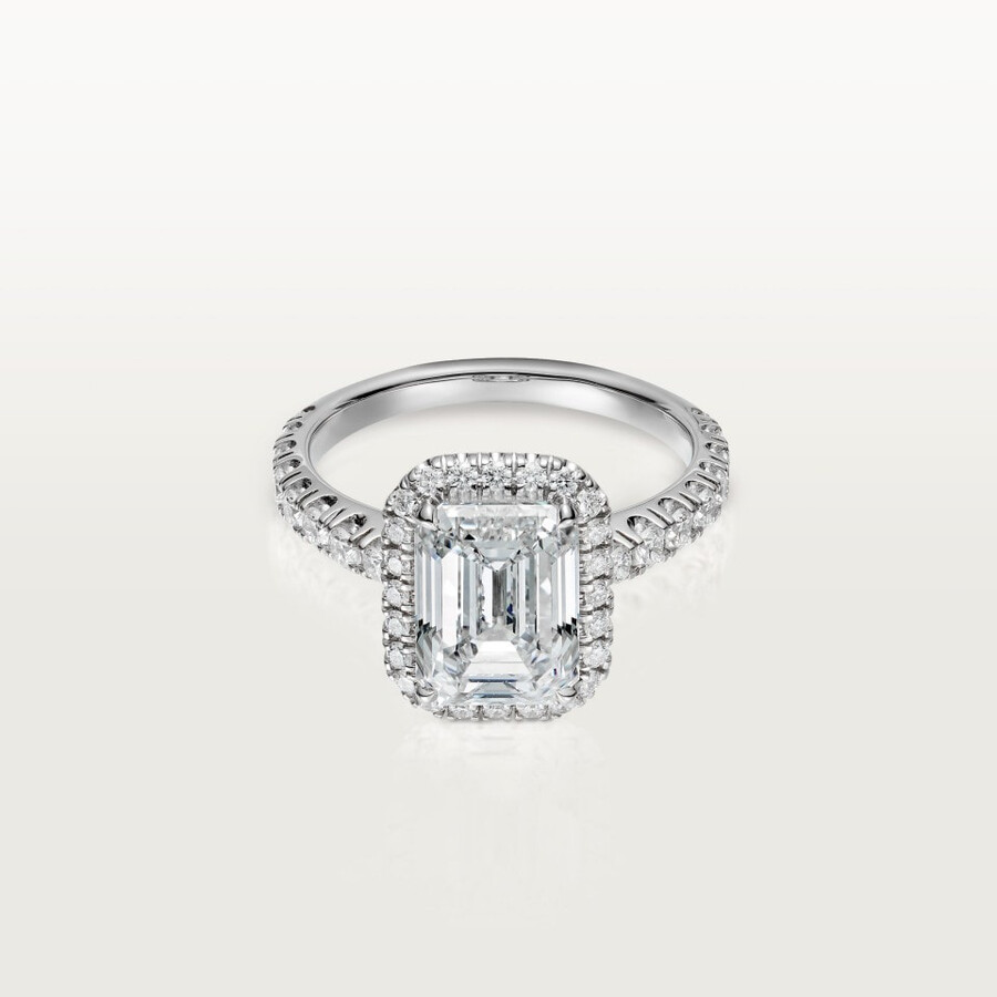 cartier destinée solitär diamant im smaragdschliff pavé