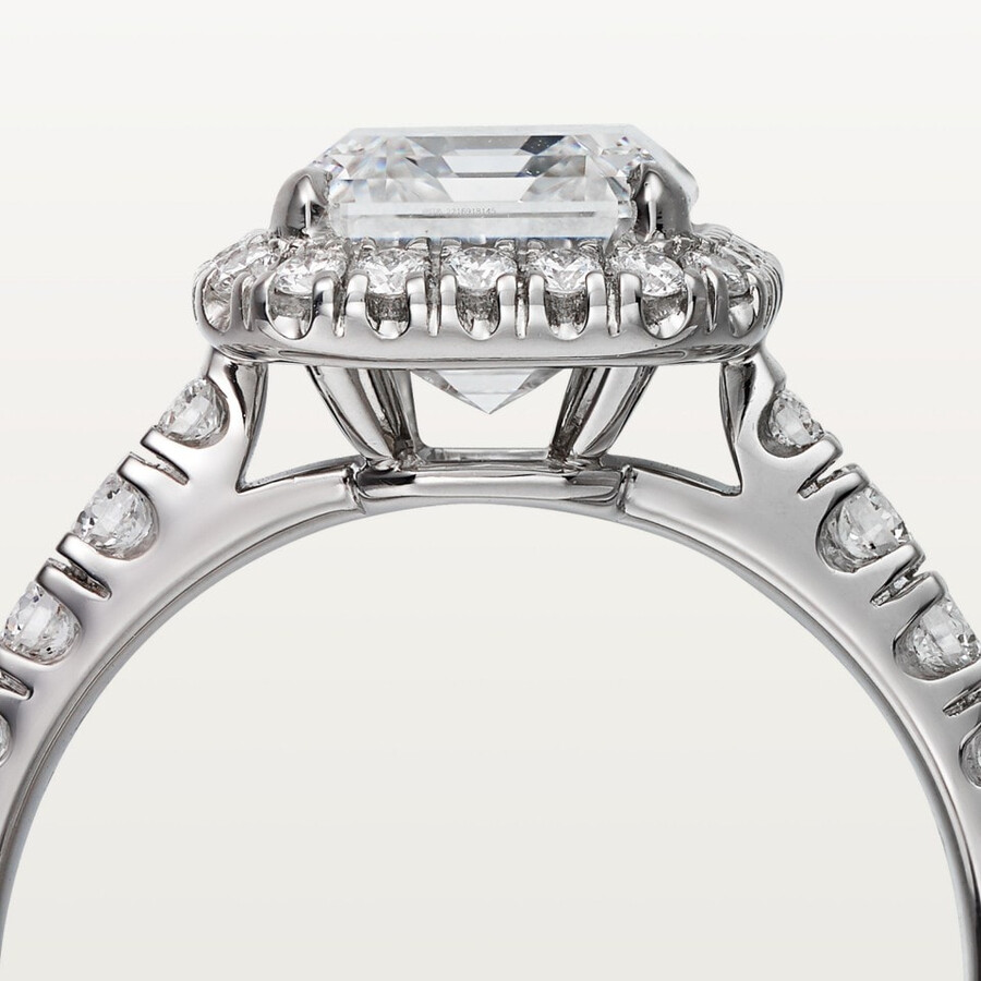 cartier destinée solitär diamant im smaragdschliff pavé