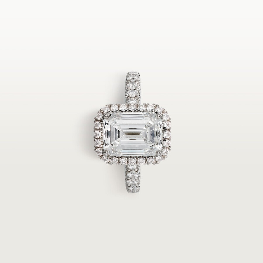 cartier destinée solitär diamant im smaragdschliff pavé
