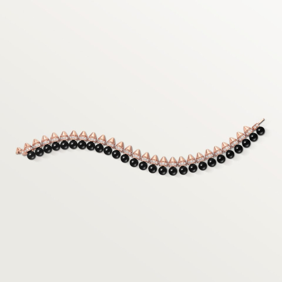 clash de cartier armband flexibel onyx extra großes modell diamanten