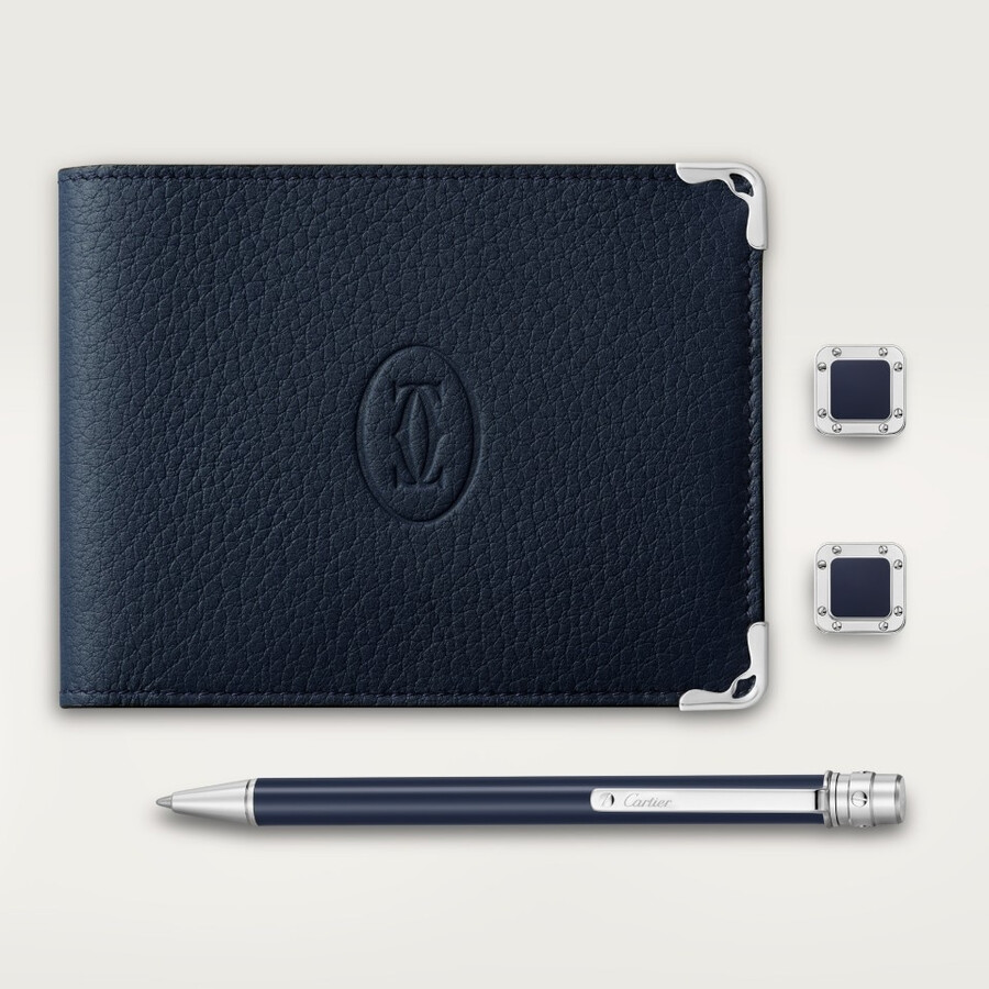 santos de cartier manschettenknöpfe stift und portemonnaie-set