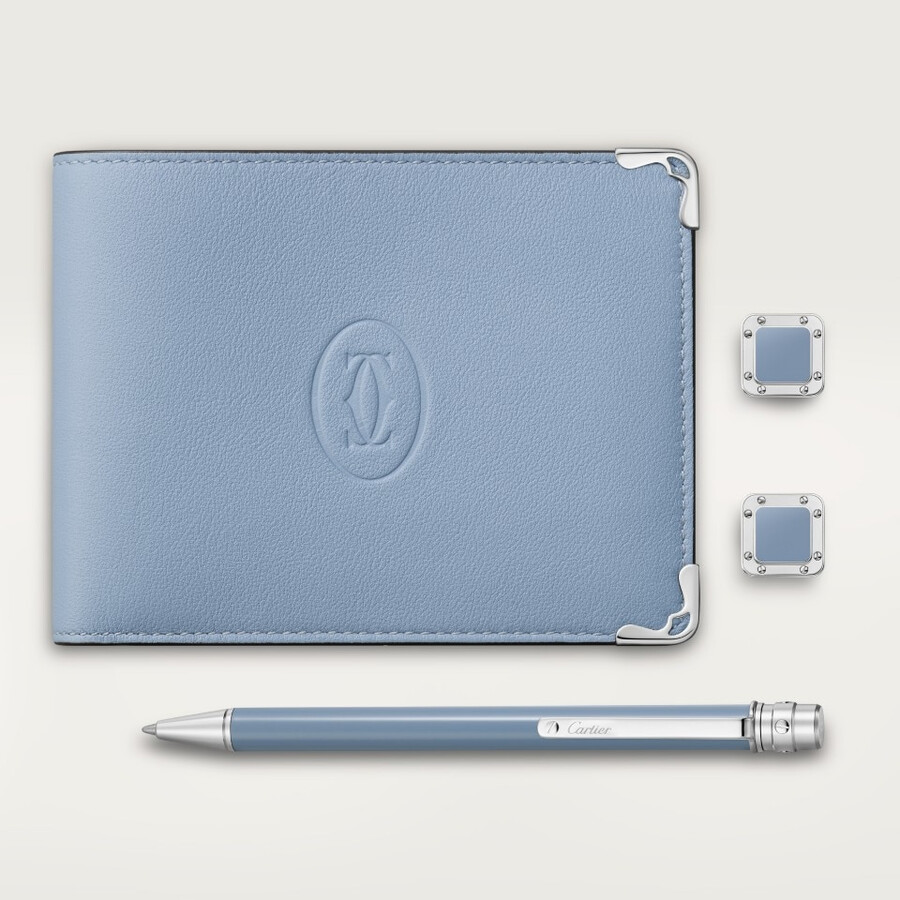 santos de cartier manschettenknöpfe stift und portemonnaie-set