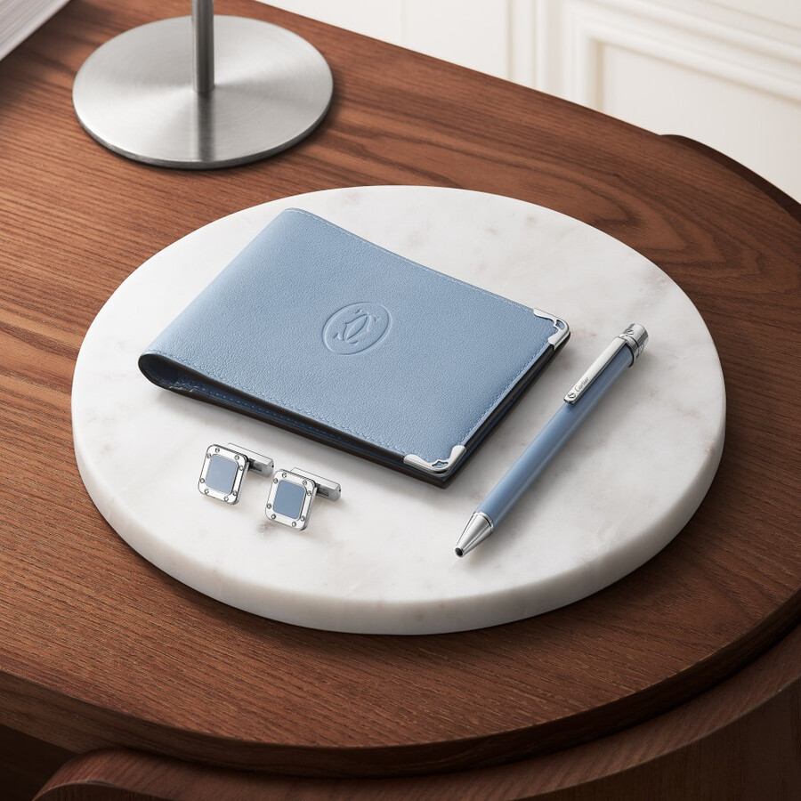 santos de cartier manschettenknöpfe stift und portemonnaie-set