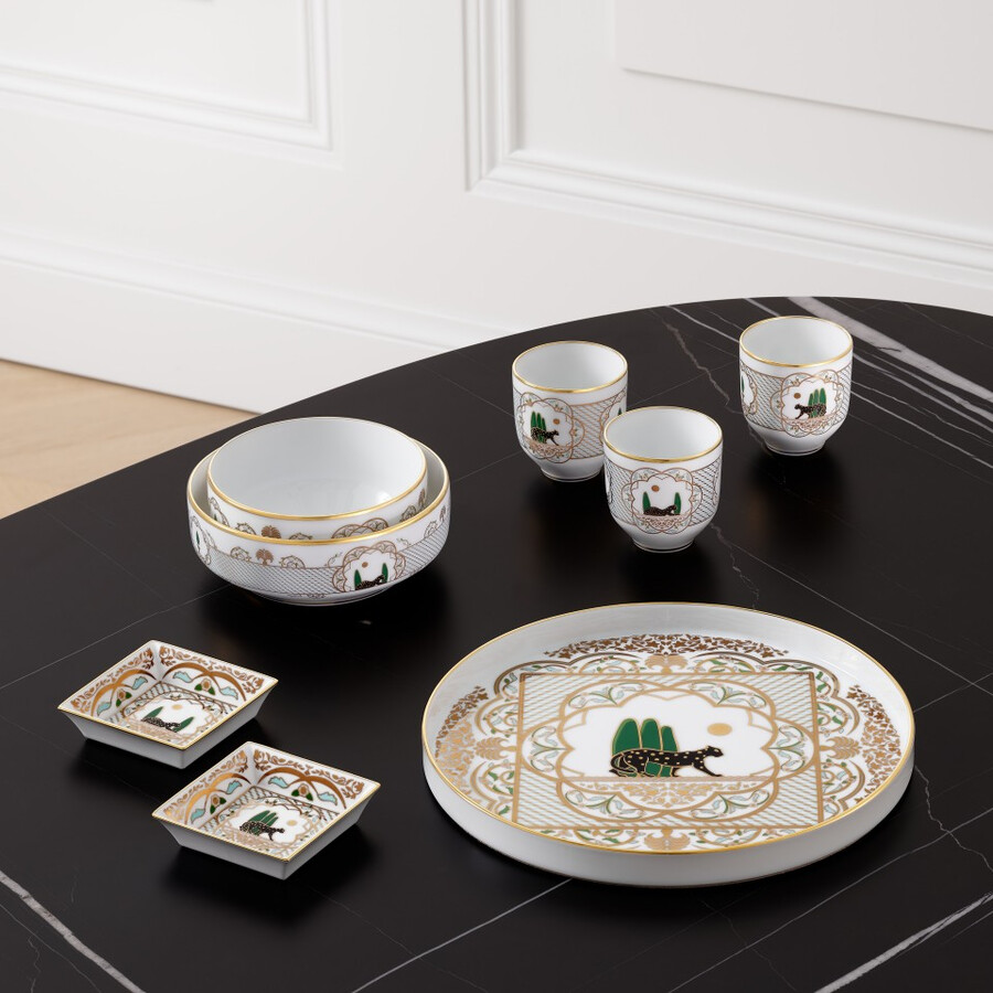 set aus drei panthère de cartier tassen