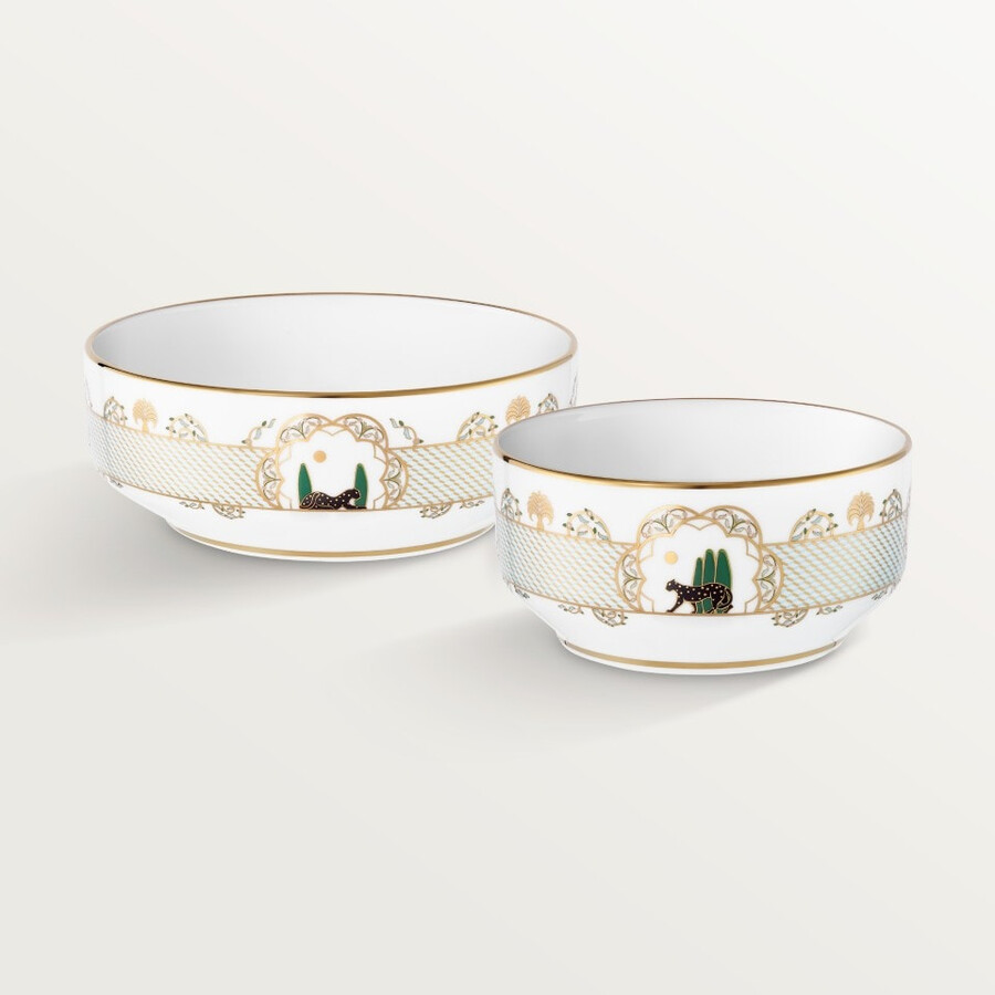 set aus zwei panthère de cartier-schalen