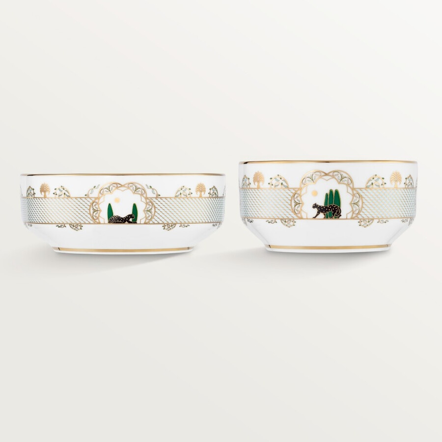 set aus zwei panthère de cartier-schalen