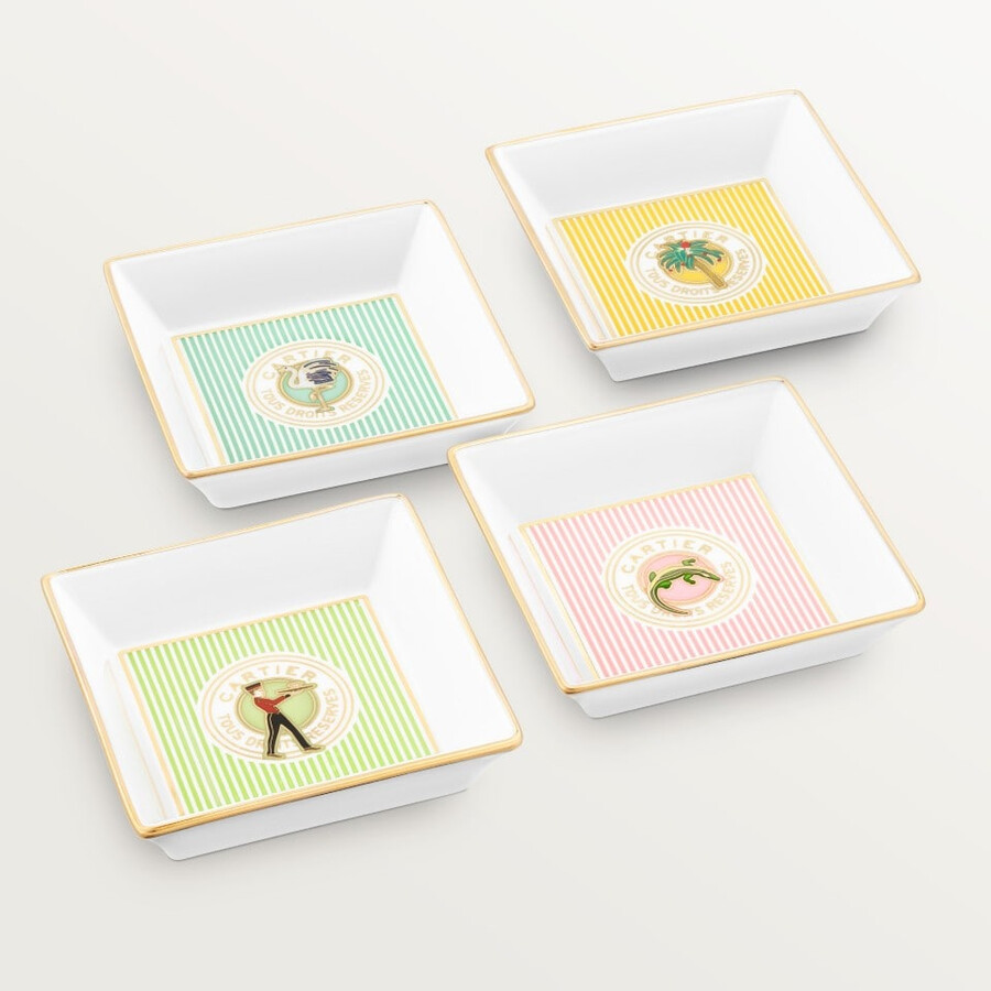 set aus vier cartier characters schmuckschalen kleines modell