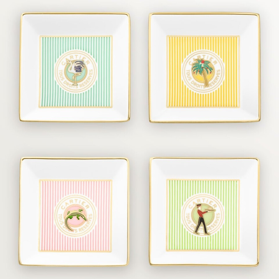 set aus vier cartier characters schmuckschalen kleines modell