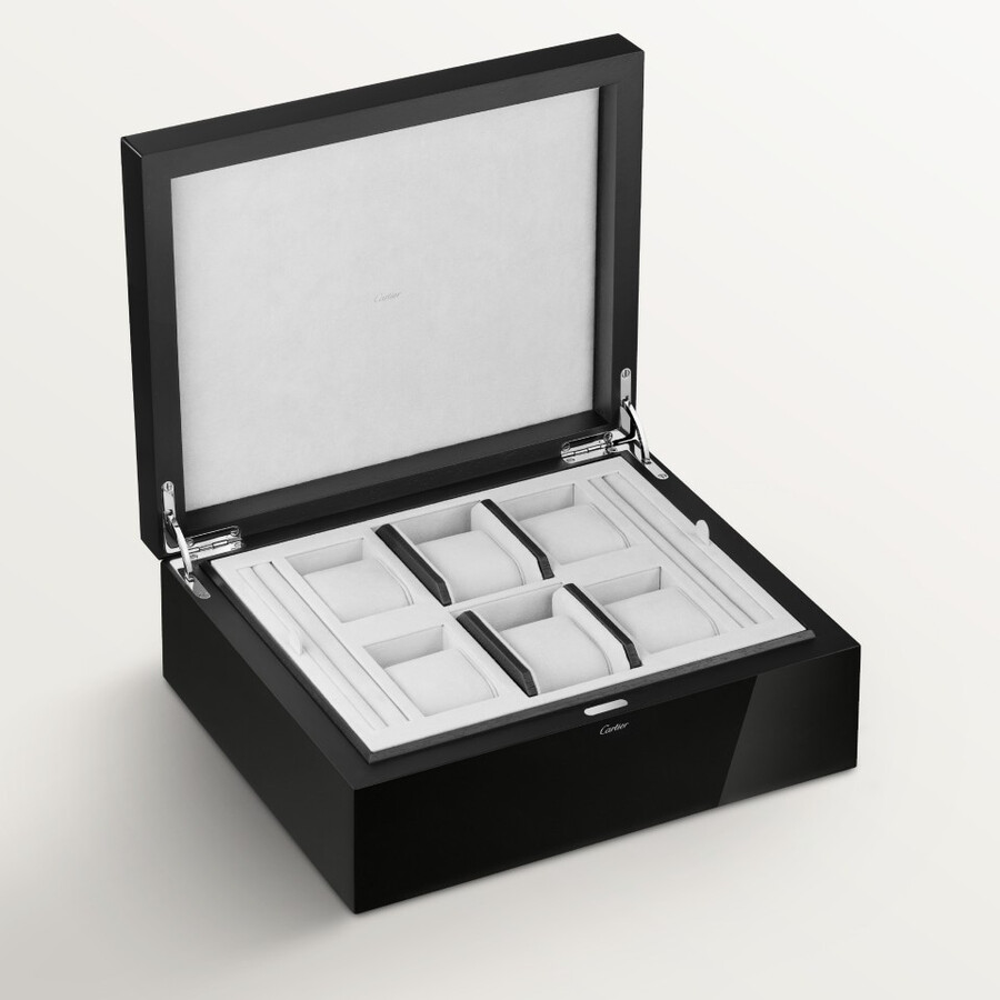santos de cartier sechs-uhren- und manschettenknopf-box