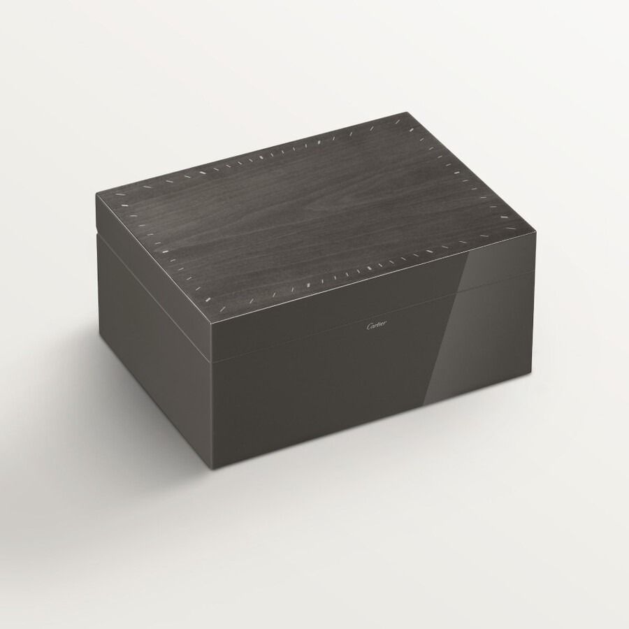 santos de cartier drei-uhren- und manschettenknopf-box