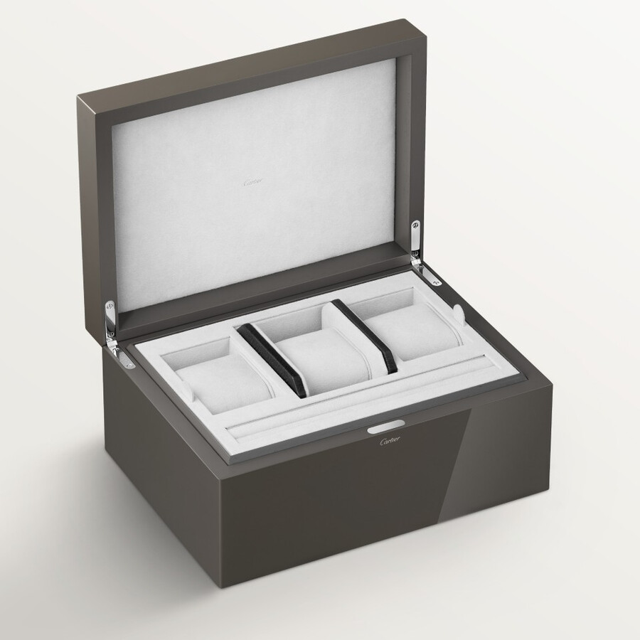 santos de cartier drei-uhren- und manschettenknopf-box