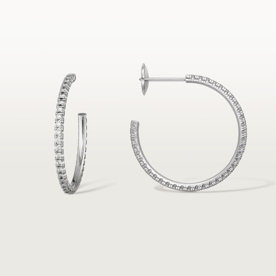 etincelle de cartier creolen mittleres modell mit pavé-fassung