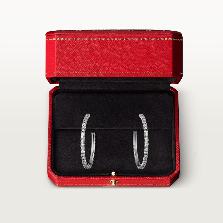 etincelle de cartier creolen mittleres modell mit pavé-fassung