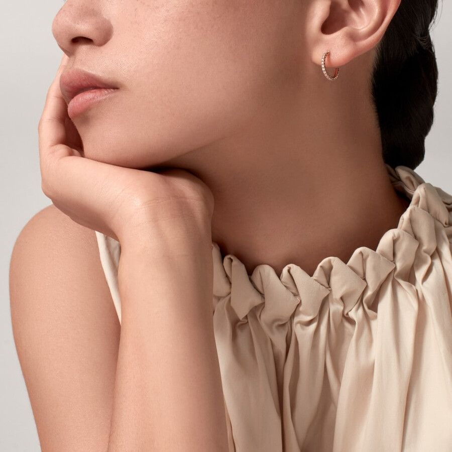 etincelle de cartier creolen kleines modell mit pavé-fassung