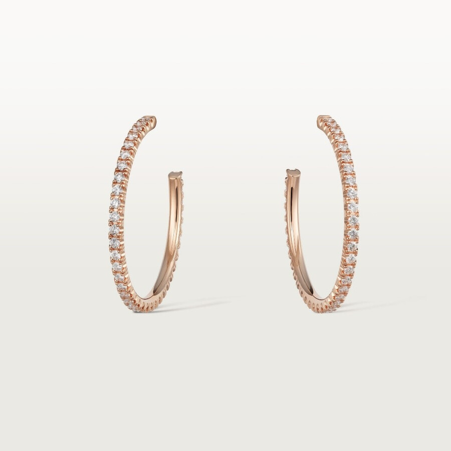 etincelle de cartier creolen mittleres modell mit pavé-fassung