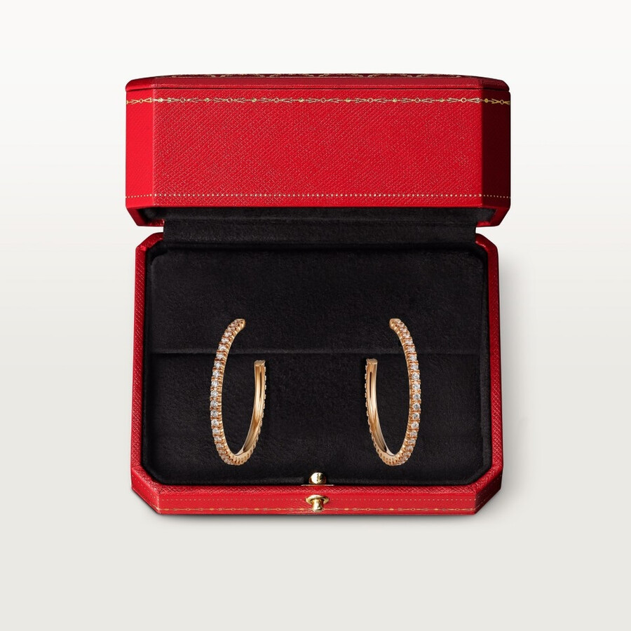 etincelle de cartier creolen mittleres modell mit pavé-fassung