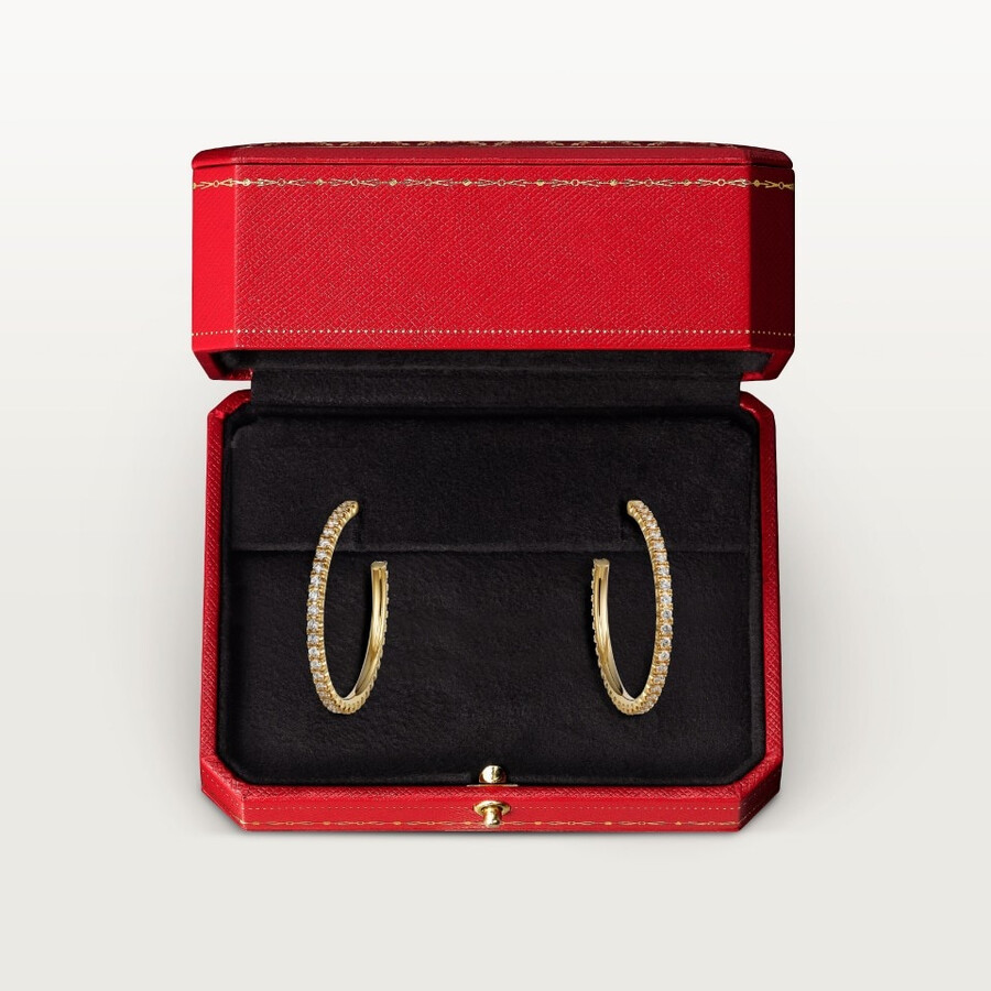 etincelle de cartier creolen mittleres modell mit pavé-fassung