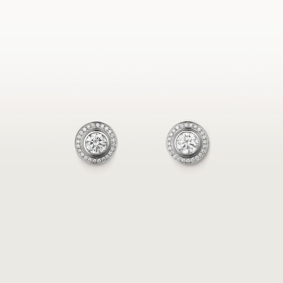 cartier damour ohrstecker 2 diamanten pavé-fassung