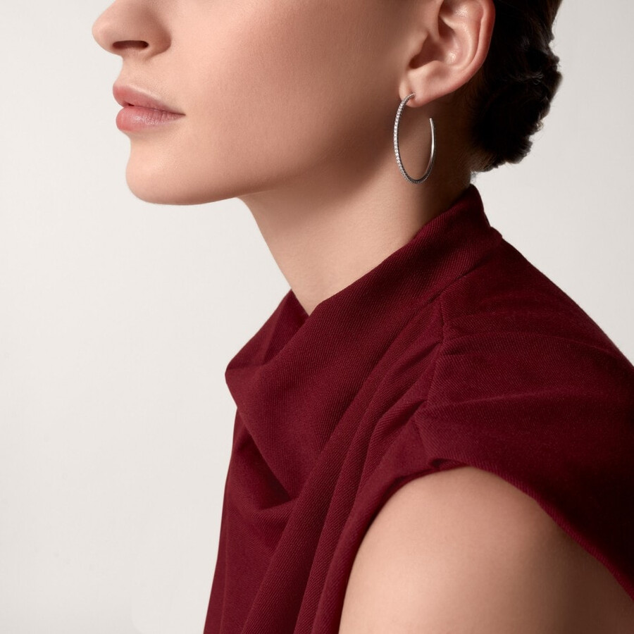 etincelle de cartier creolen großes modell mit pavé-fassung