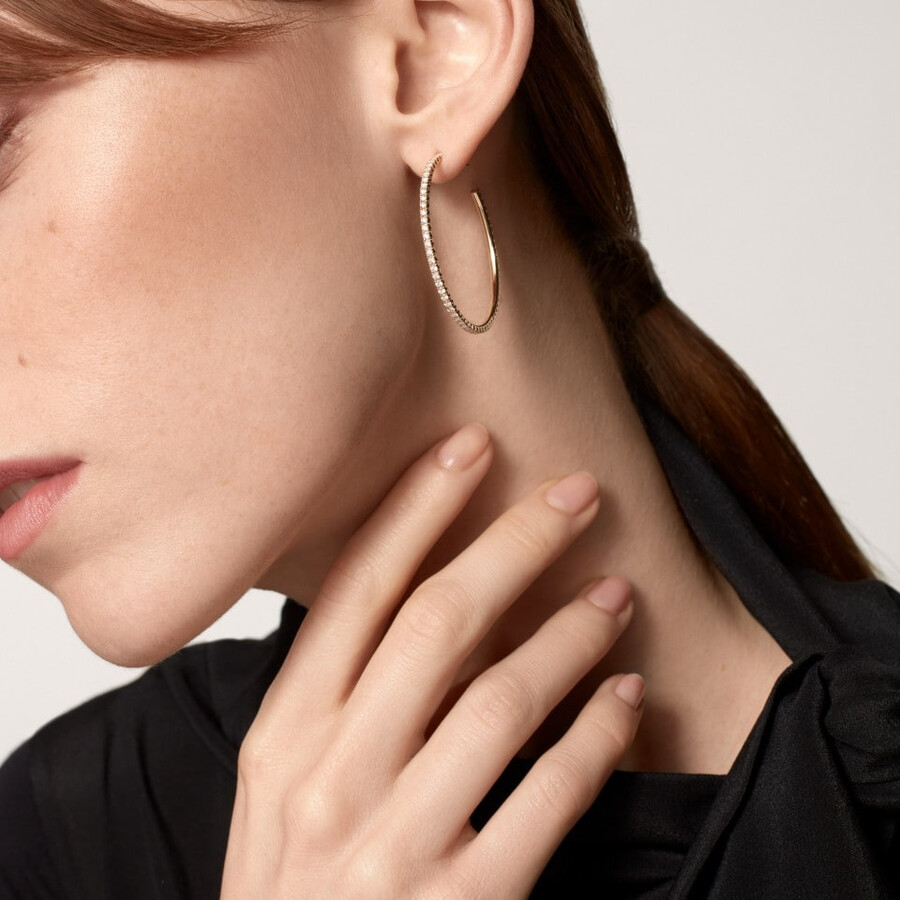 etincelle de cartier creolen großes modell mit pavé-fassung