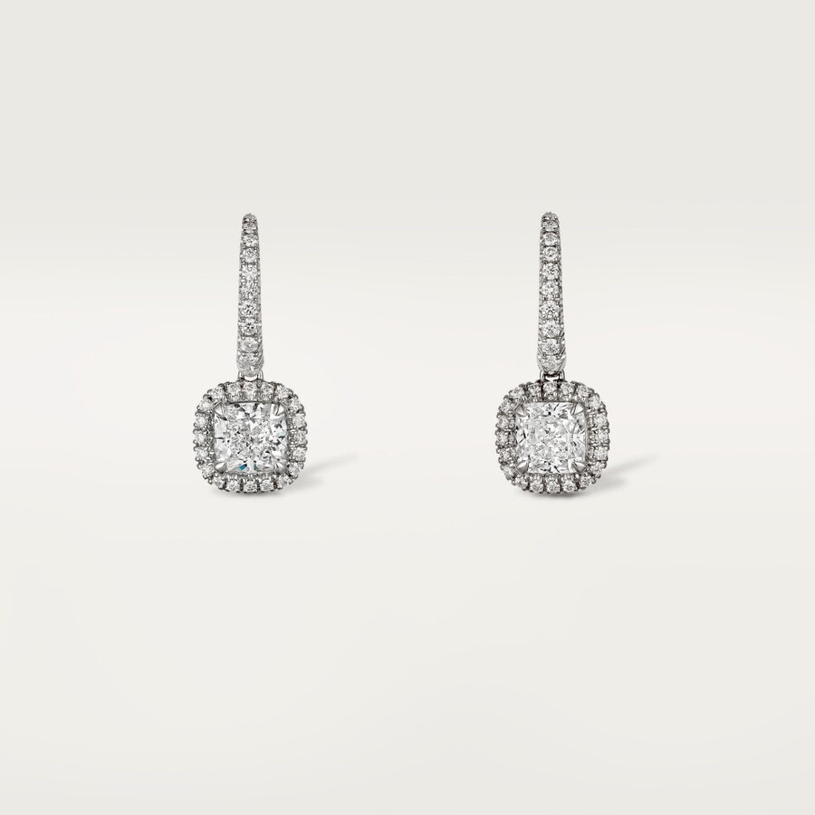 cartier destinée ohrhänger 2 kissenförmige diamanten pavé-fassung