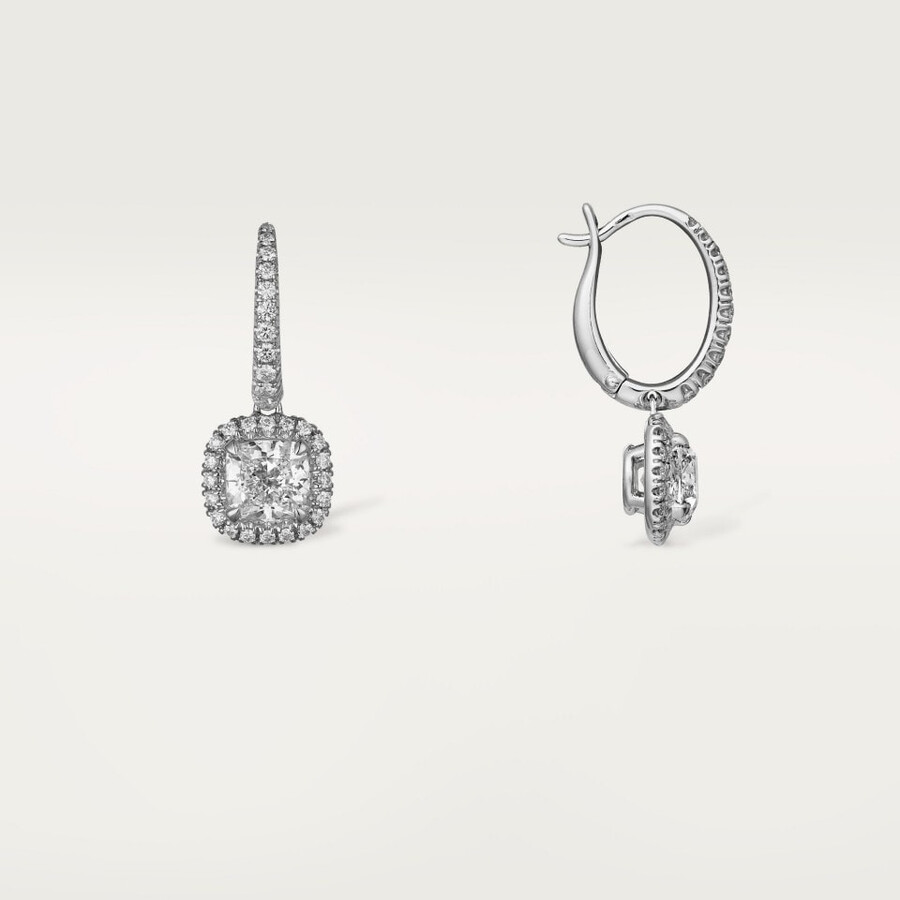 cartier destinée ohrhänger 2 kissenförmige diamanten pavé-fassung