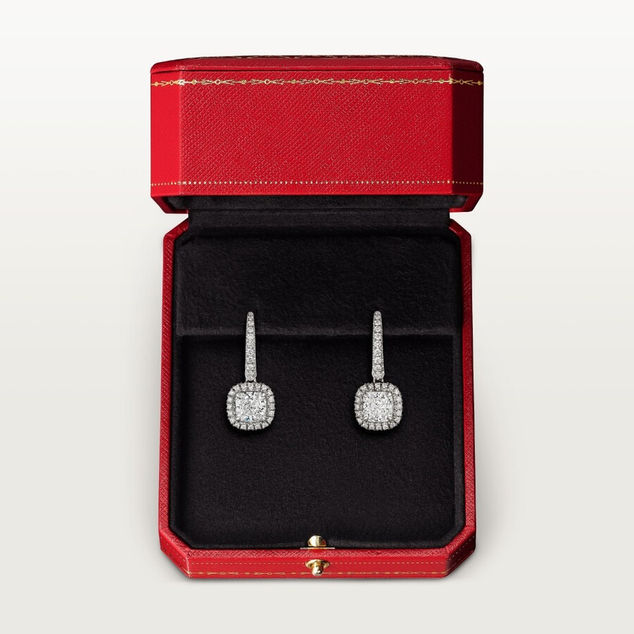 cartier destinée ohrhänger 2 kissenförmige diamanten pavé-fassung
