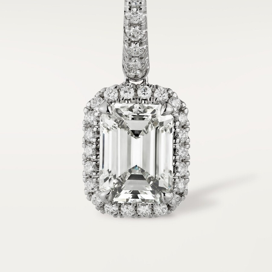 cartier destinée ohrhänger 2 smaragdschliff-diamanten pavé-fassung