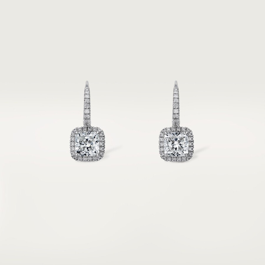 cartier destinée ohrhänger 2 kissenförmige diamanten pavé-fassung