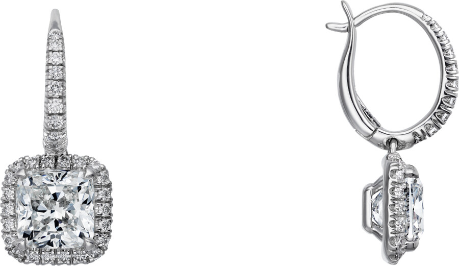 cartier destinée ohrhänger 2 kissenförmige diamanten pavé-fassung