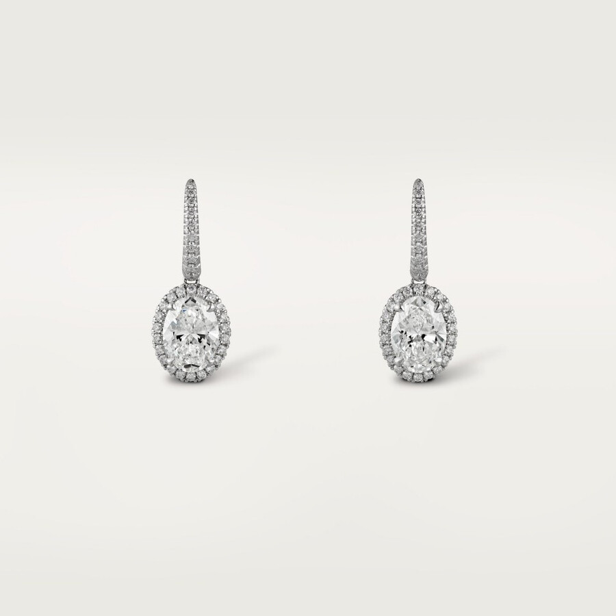 cartier destinée ohrhänger 2 ovale diamanten pavé-fassung