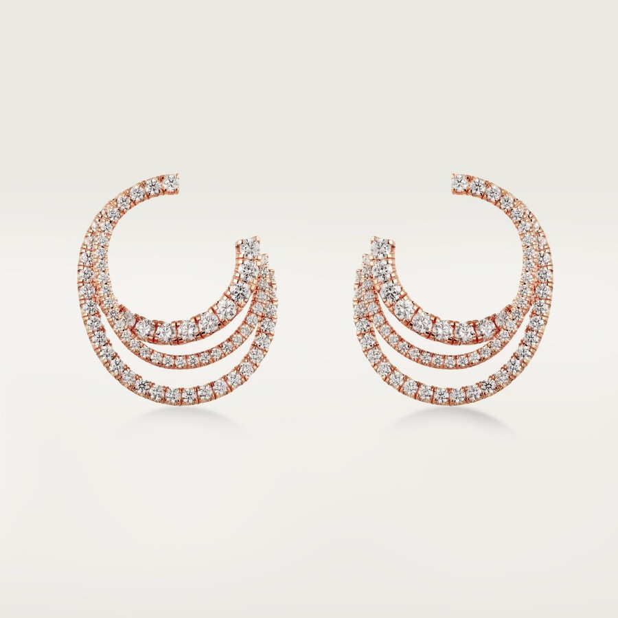 etincelle de cartier creolen dreireihig mit pavé-fassung