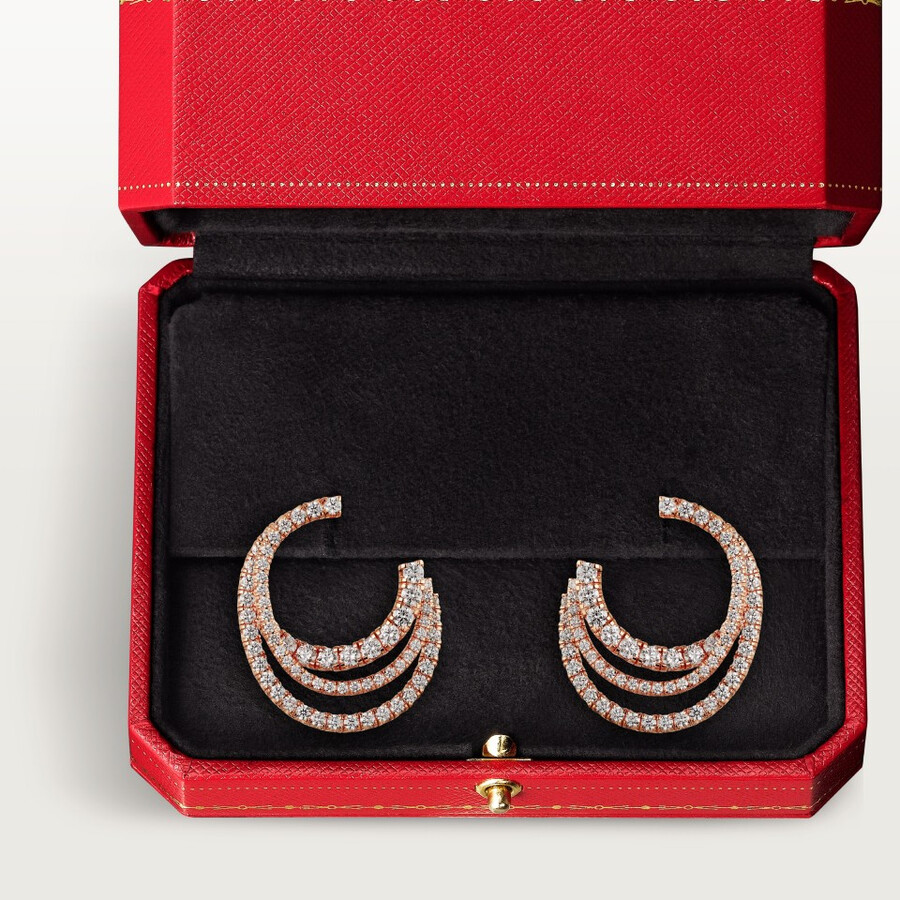 etincelle de cartier creolen dreireihig mit pavé-fassung