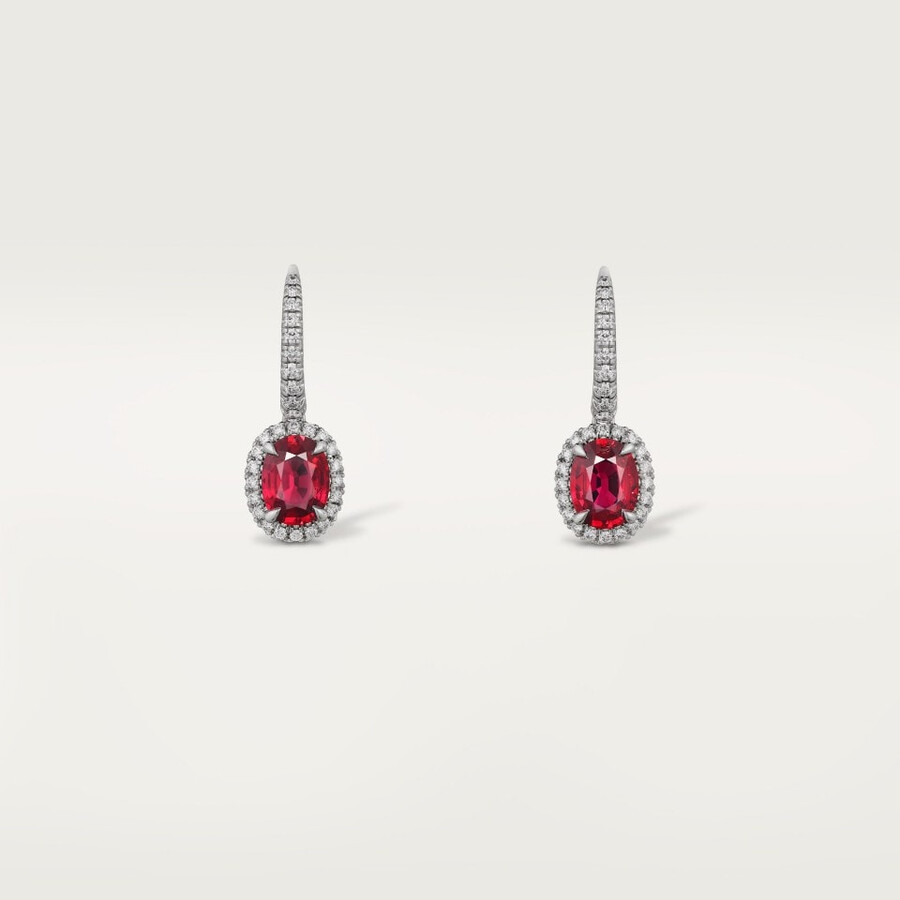 cartier destinée ohrhänger 2 oval geschliffene rubine pavé