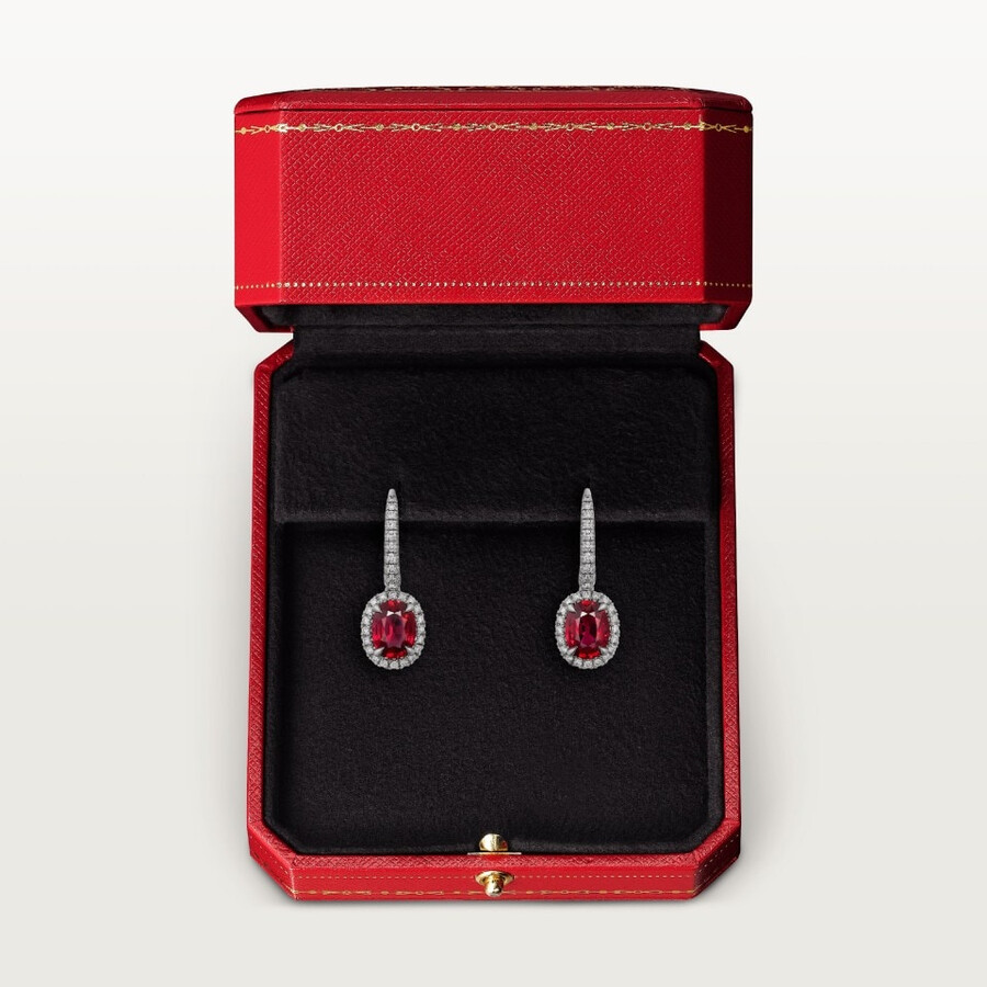 cartier destinée ohrhänger 2 oval geschliffene rubine pavé