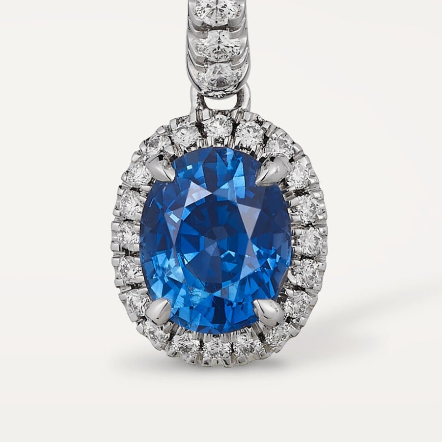 cartier destinée ohrhänger 2 oval geschliffene saphire pavé-fassung